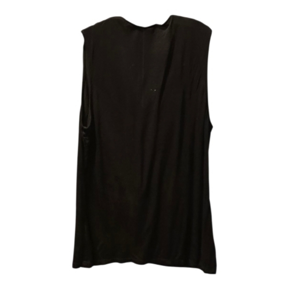 H&M Black Sleeveless Ruffle V-Neck Tank with White Trim - Picture 2 of 4